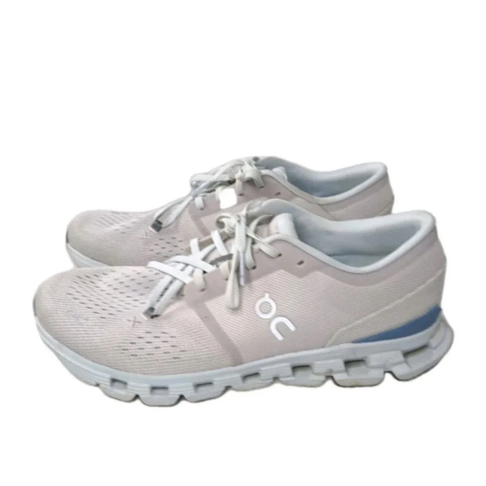 ON Running Cloud X 4 Shoes Women's Size 10.5 Sneakers Silver Chambray